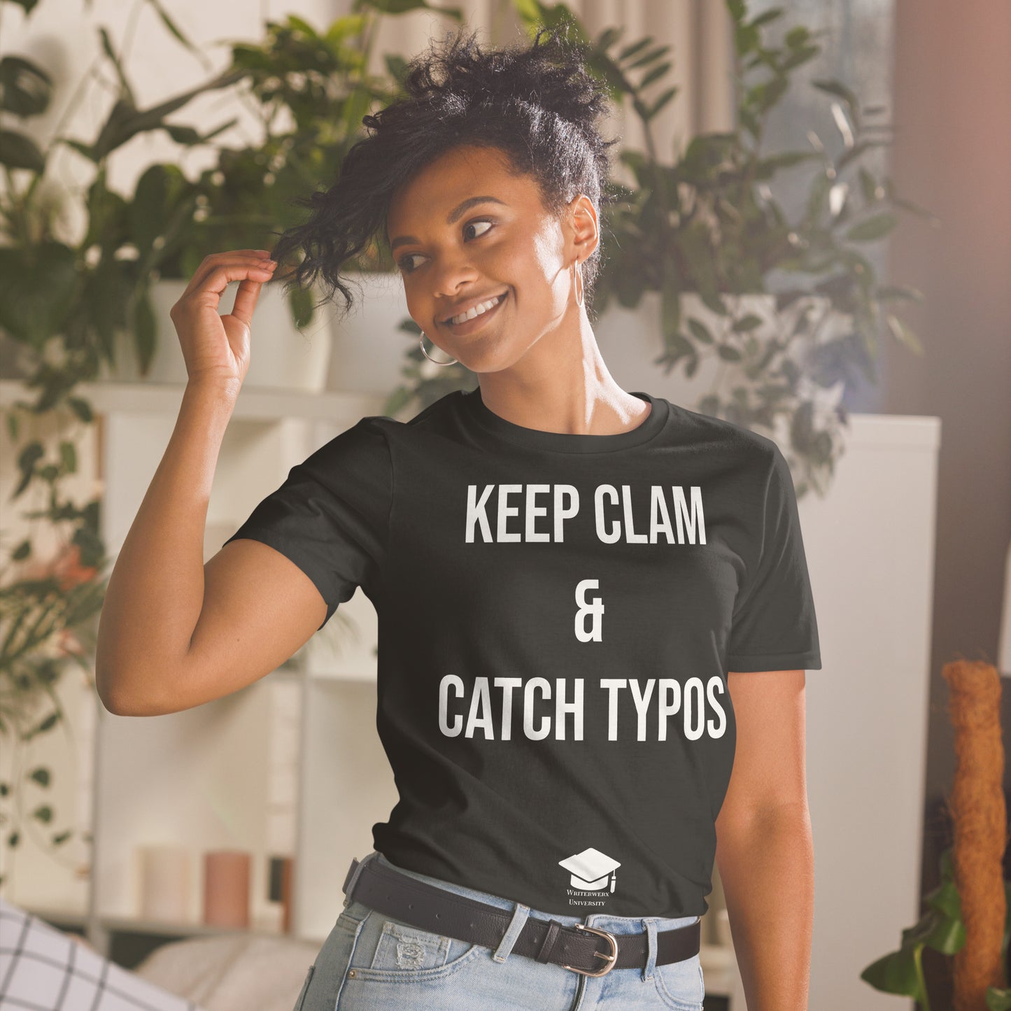 Keep Clam and Catch Typos Tee - Black