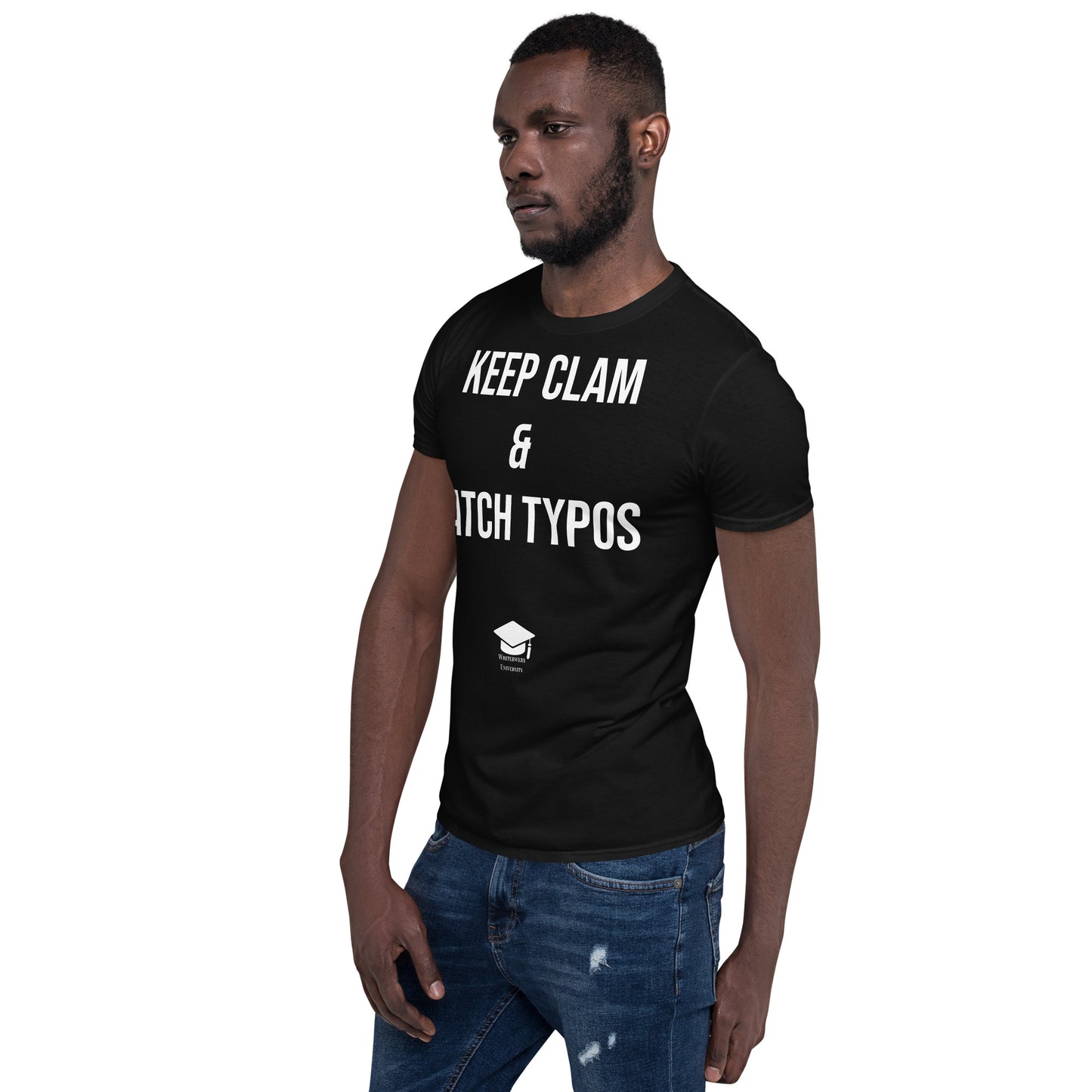 Keep Clam and Catch Typos Tee - Black