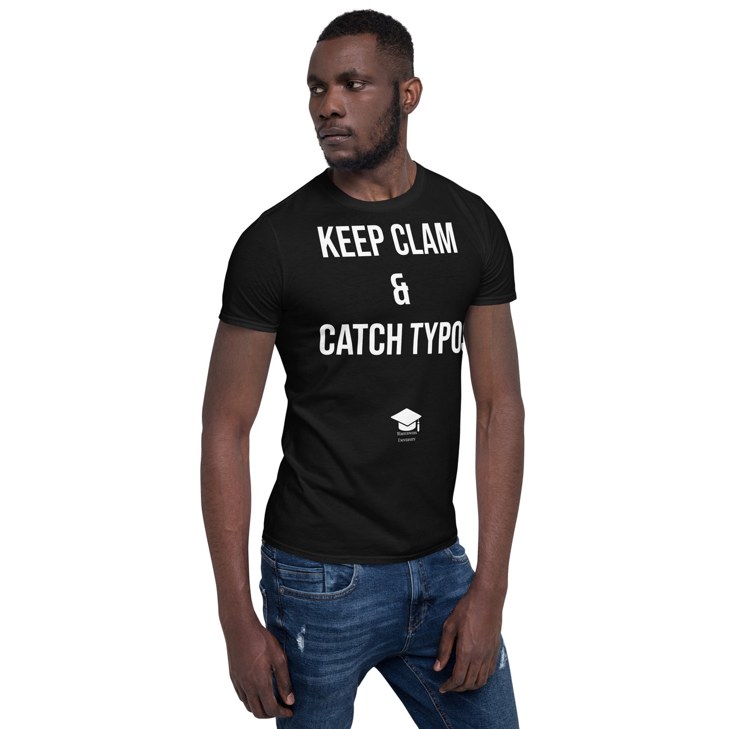 Keep Clam and Catch Typos Tee - Black